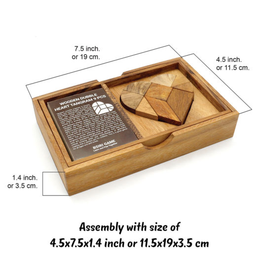 Double Heart Tangram With Card - Image 4