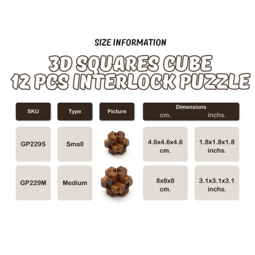 3D Squares Cube 12 pcs - Image 4