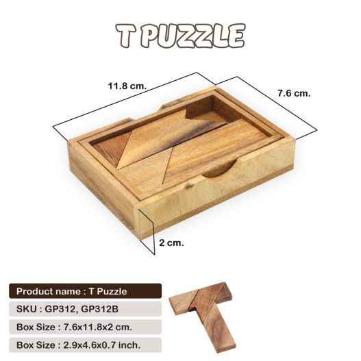 T Puzzle with Wooden Box - Image 4