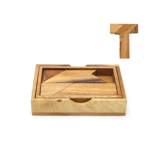 T Puzzle with Wooden Box
