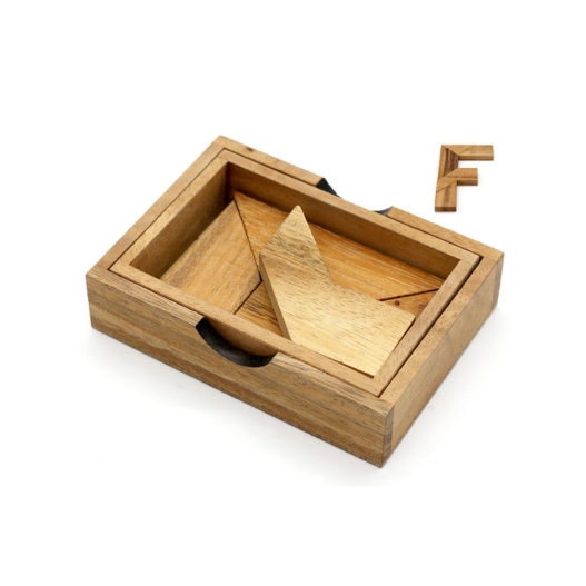 F Puzzle with Wooden Box