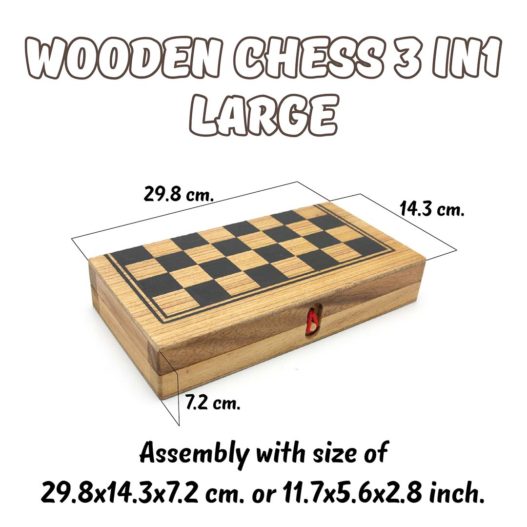 Wooden Chess 3 in 1 - Image 6