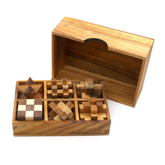 6 Games in a Wooden Box - Image 3