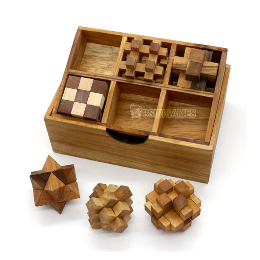 6 Games in a Wooden Box - Image 5