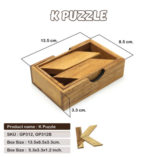 K Puzzle with Wooden Box - Image 4